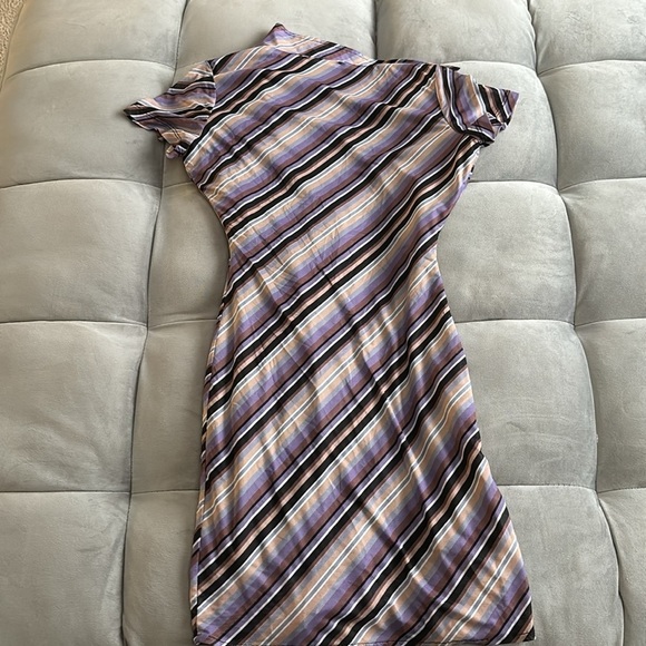 Motel Rocks Mini Striped Purple Button-Down Dress size XS - Picture 7 of 8